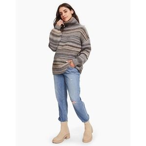 Hatch$328 The Fashioned Turtleneck Chunky Knit Wool Blend Sweater Oatmeal Size 2